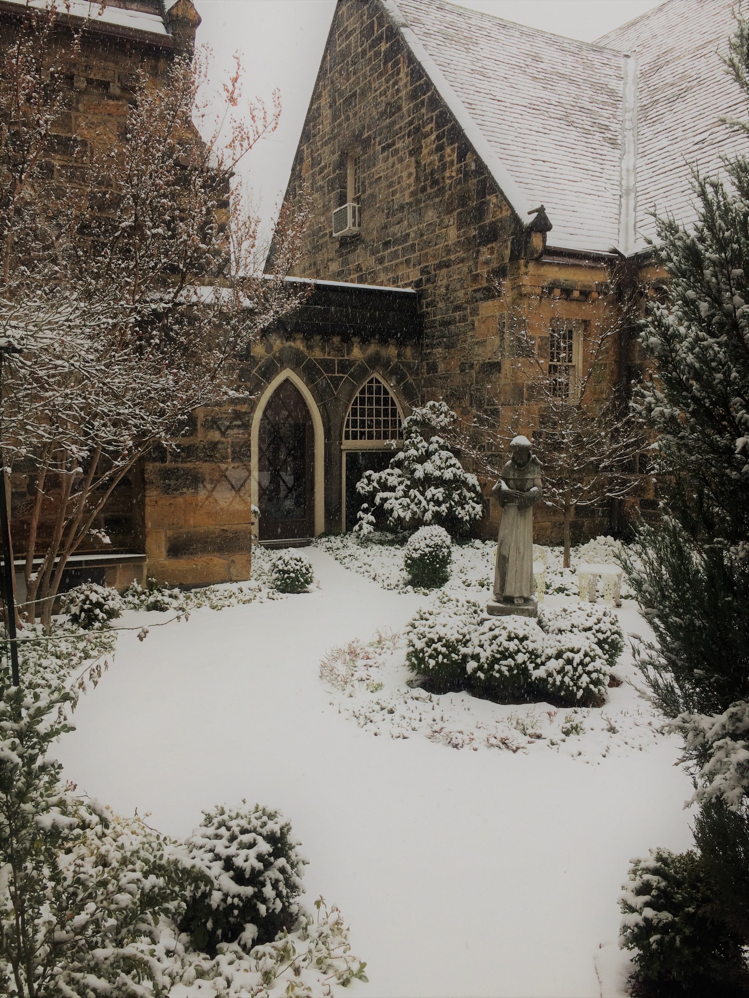 Bishops garden in snow Emmanuel 2018